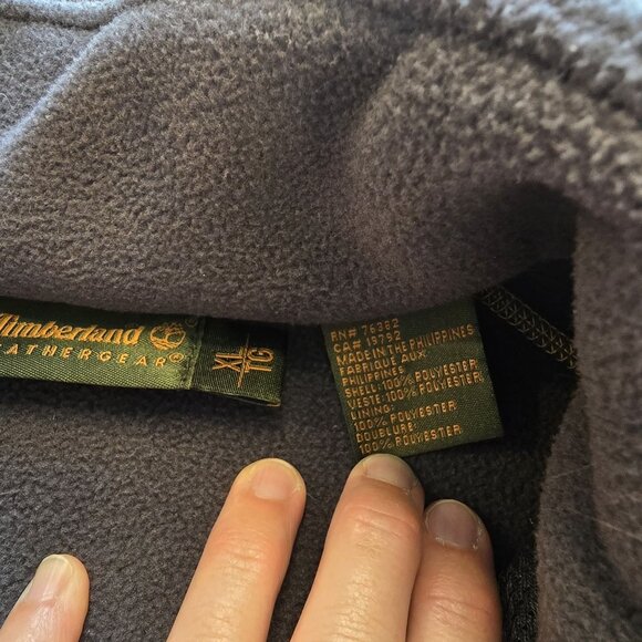 Timberland Mens Fleece Jacket XL Full-Zip Gray Polyester - Picture 3 of 10